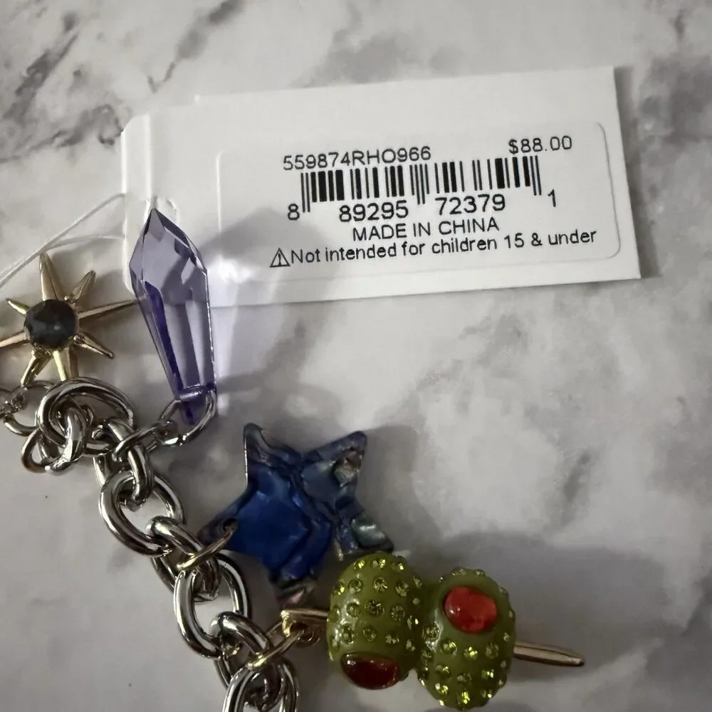 Betsey Johnson Charm Bracelet Oyster Olives Engagement Ring Stars Moon High Heel